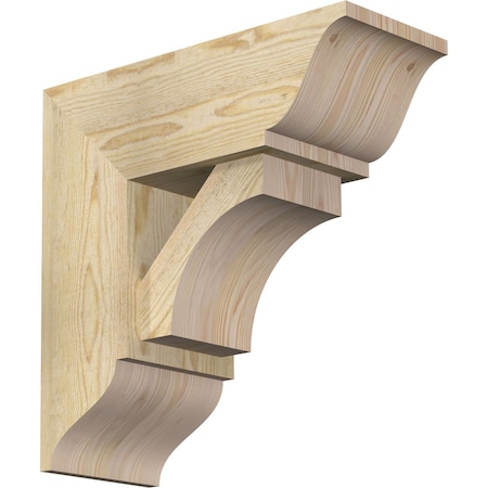 Ekena Millwork Westlake Traditional Rough Sawn Bracket w/ Offset Brace, Douglas Fir, 8"W x 20"D x 20"H BKT0806X20X20WTL01RDF
